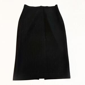 LK Bennett Black Straight Pencil Skirt Back Slit Fully Lined Size 8